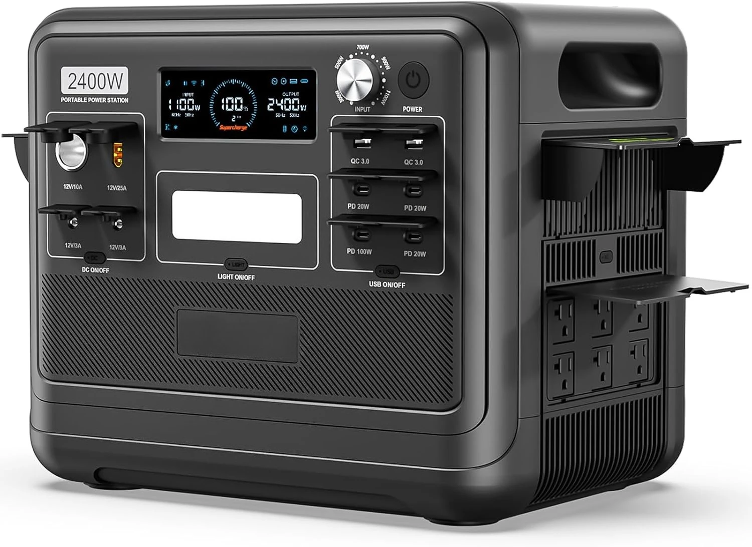 F2400 Portable Power Station 2400W, 2048Wh LiFePO4 Battery Solar Generator, 2H Fast Charging for Home Backup, Outdoor