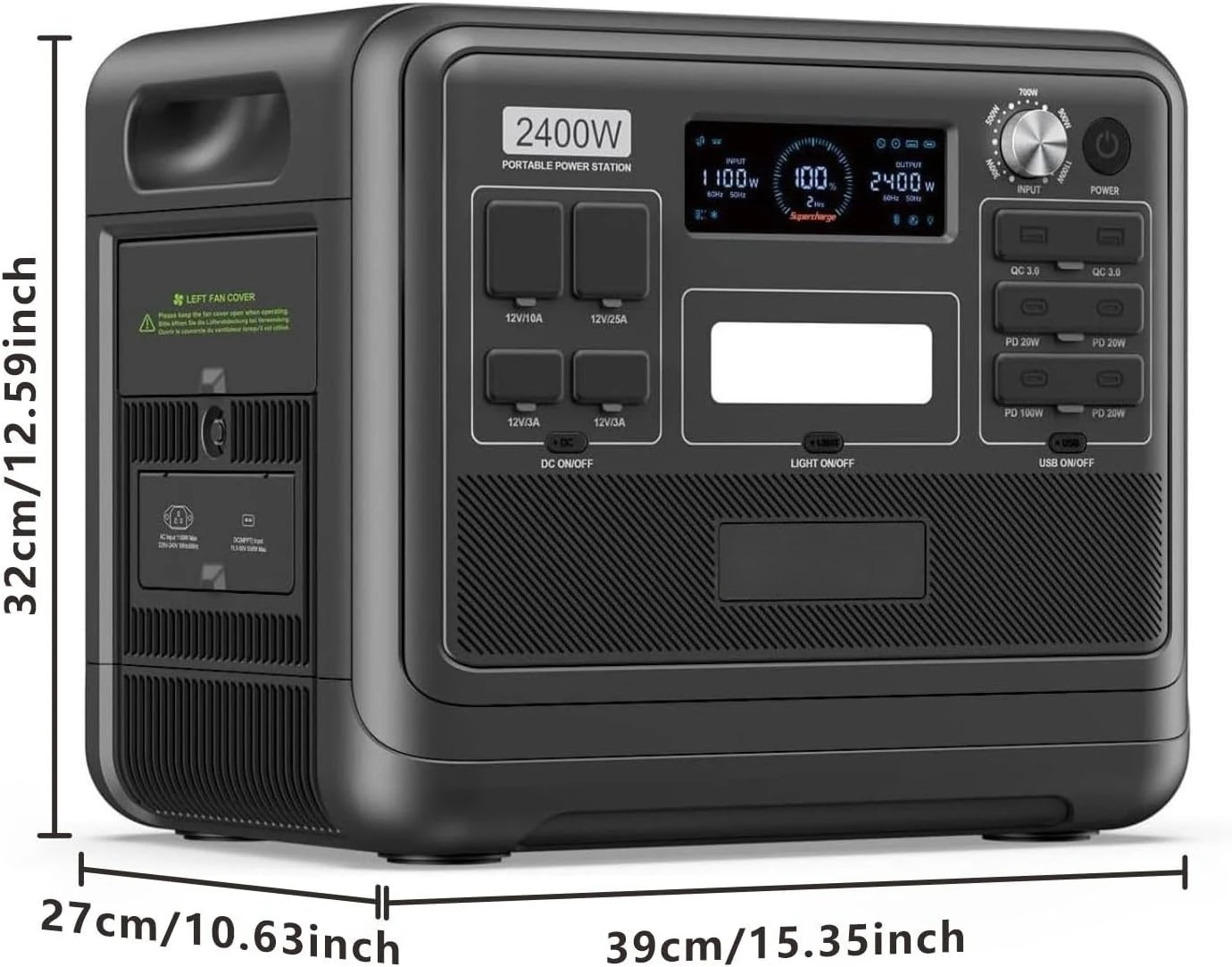 F2400 Portable Power Station 2400W, 2048Wh LiFePO4 Battery Solar Generator, 2H Fast Charging for Home Backup, Outdoor - Image 3