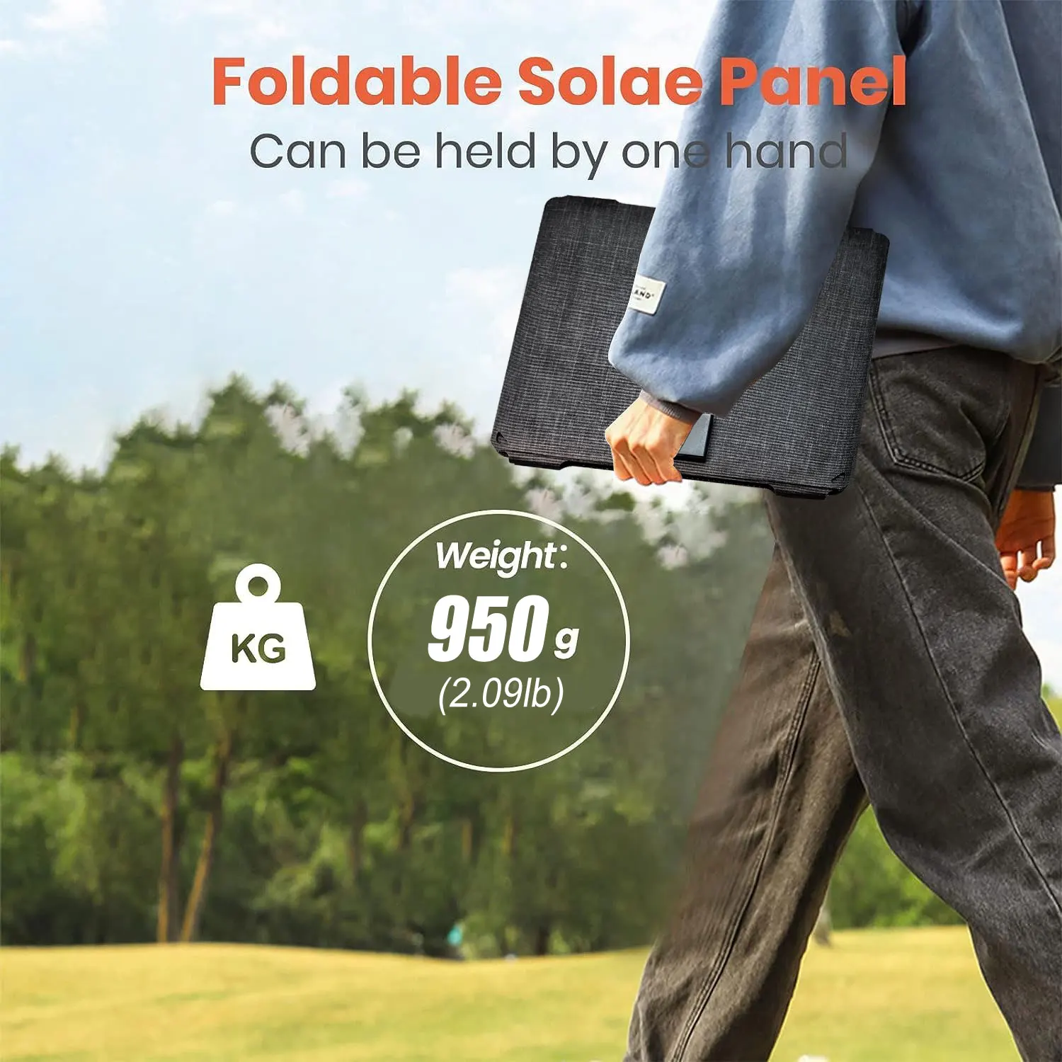 35W Portable Solar Panel with 1 USB Port 1 Type C Fast Charge ETFE Solar Panel Foldable,For Outdoor Use,Phone charger - Image 6