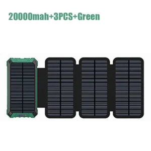 20000mAh Portable Solar Panel Power Bank 12V 5V USB Rechargeable Solar Cell Phone Charger for Emergency Outdoor Travel