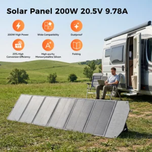 ETFE 200W Foldable Solar Panels Cell 20.5V Portable Solar Charging Panel Complete Kit for Outdoor Tourism Camping Power Station