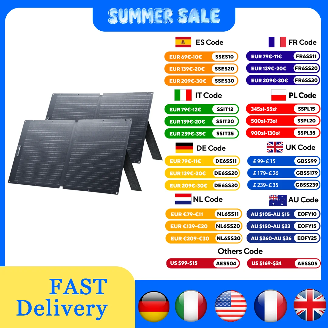 ALLPOWERS SE100 100W Solar Panel 100W/200W IP68 Waterproof Monocrystalline Foldable Solar Panel for Power Station Outdoor - Image 2