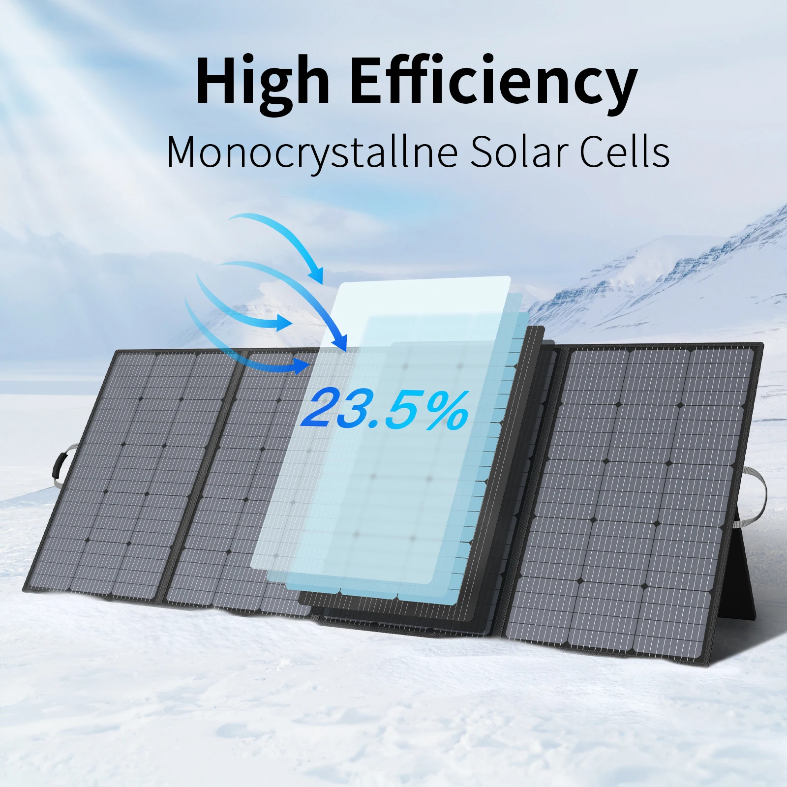 MHPOWOS 400W 220W 110W Lightweight Portable Solar Panel, Foldable Solar Panel for Outdoor Activities, IP67 Waterproof for RV - Image 2