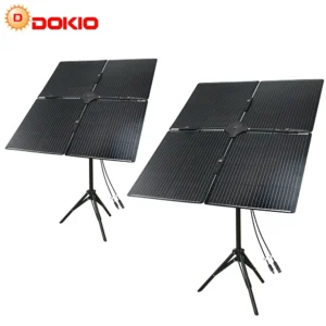 DOKIO 400W Mono Solar Panel (8x50W Panels) with Adjustable Angle & Height Bracket for Garden, Balcony, RV