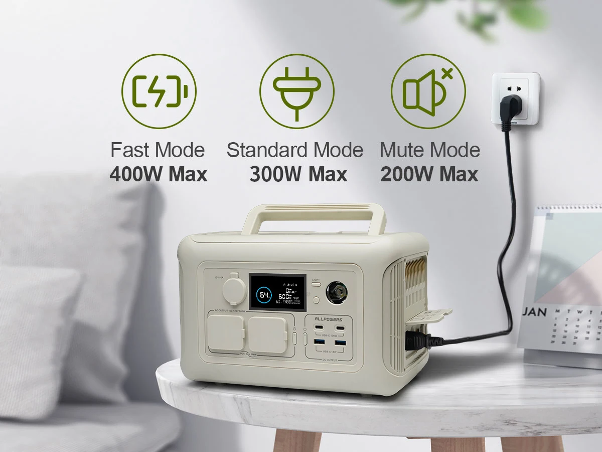 ALLPOWERS R600 Portable Power Station with Solar panel 100W , 600W 299Wh LiFePO4 Solar Generator UPS Battery Backup MPPT for RV - Image 5
