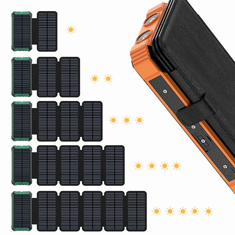 20000mAh Portable Solar Panel Power Bank 12V 5V USB Rechargeable Solar Cell Phone Charger for Emergency Outdoor Travel - Image 5