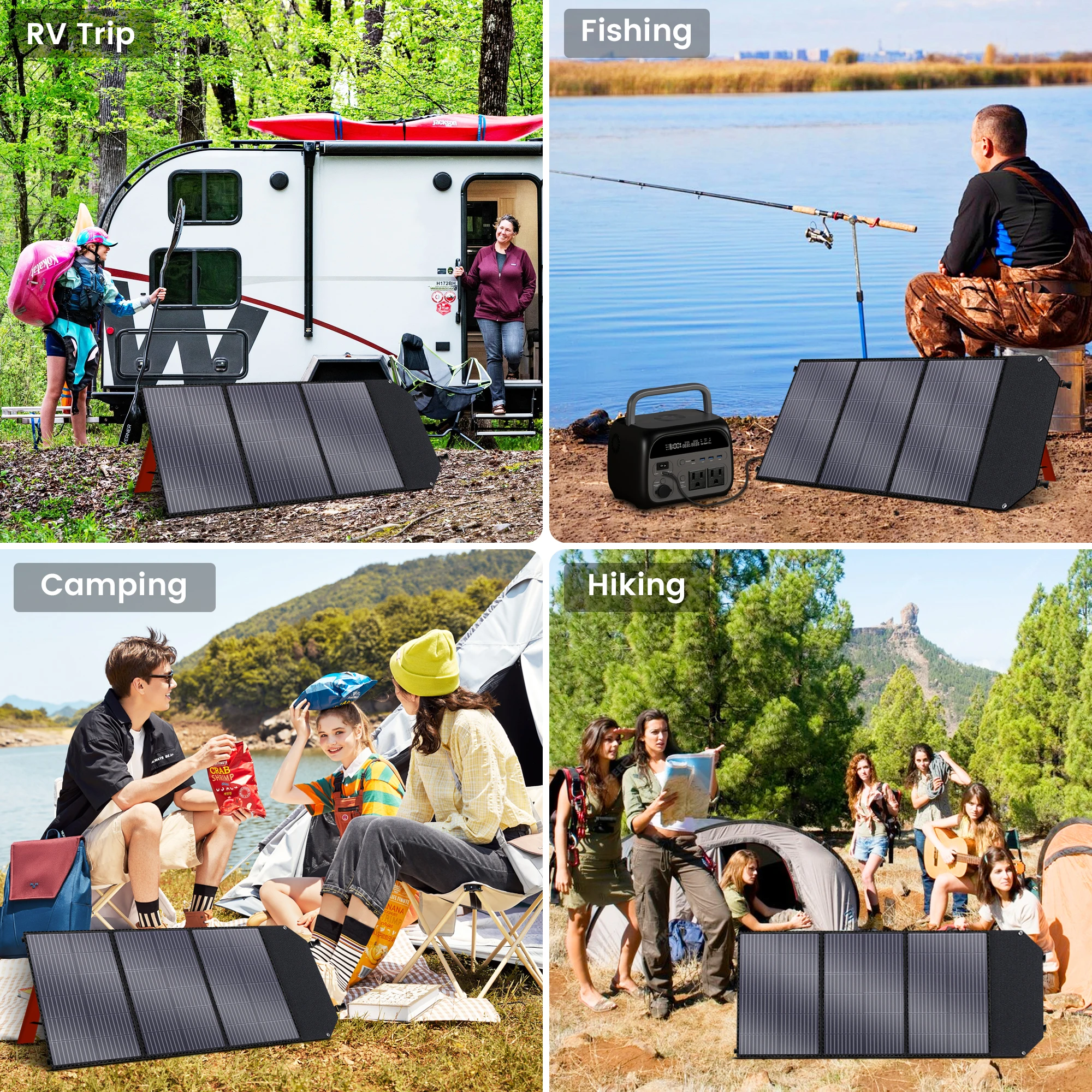 CTOLITY SP100 100W Foldable Solar Panel Charger Power Stations IP65 Waterproof Portable for Camping RV Emergency Hiking Travel - Image 3