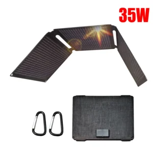 35W Portable Solar Panel with 1 USB Port 1 Type C Fast Charge ETFE Solar Panel Foldable,For Outdoor Use,Phone charger