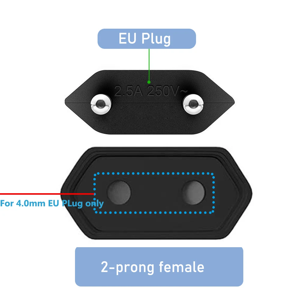 EU Power Extension cable 2-Prong European EU Male to Female Power Extension Cord 5M/3M/1.5M/1M/0.5M EU AC power cord Extension - Image 2