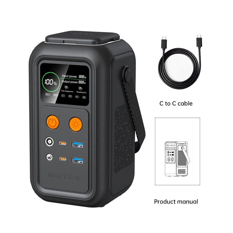 CTOLITY 192Wh Camping Power Station 200W Power Bank 60000mAh LiFePo4 Portable Charger Battery Outdoor Solar Generator Supply