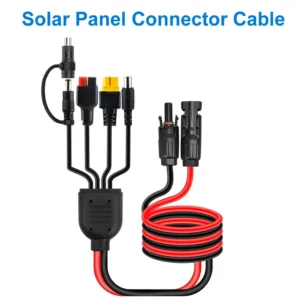 5 in 1 Solar Panel Connector Extension Cord Kit XT60 DC5521 7909 8020 Anderson,1 to 4 Splitter Charging Cable for Power Station
