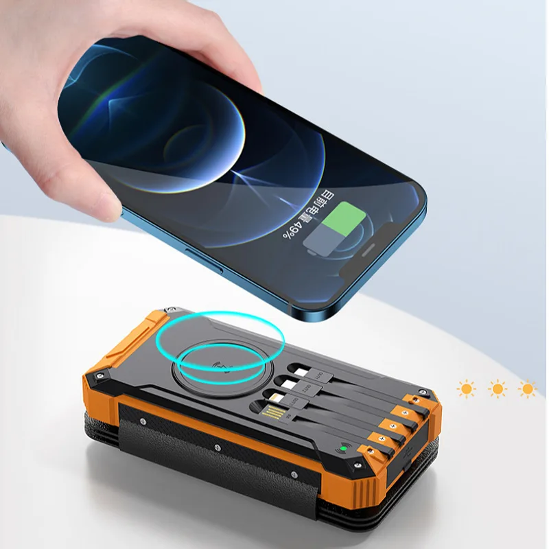 20000mAh Portable Solar Panel Power Bank 12V 5V USB Rechargeable Solar Cell Phone Charger for Emergency Outdoor Travel - Image 3